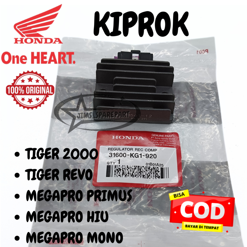 ORIGINAL 100% KIPROK REGULATOR HONDA KG1 TIGER 2000 REVO MEGAPRO PRIMUS HIU MONO KUALITAS ASLI AHM O