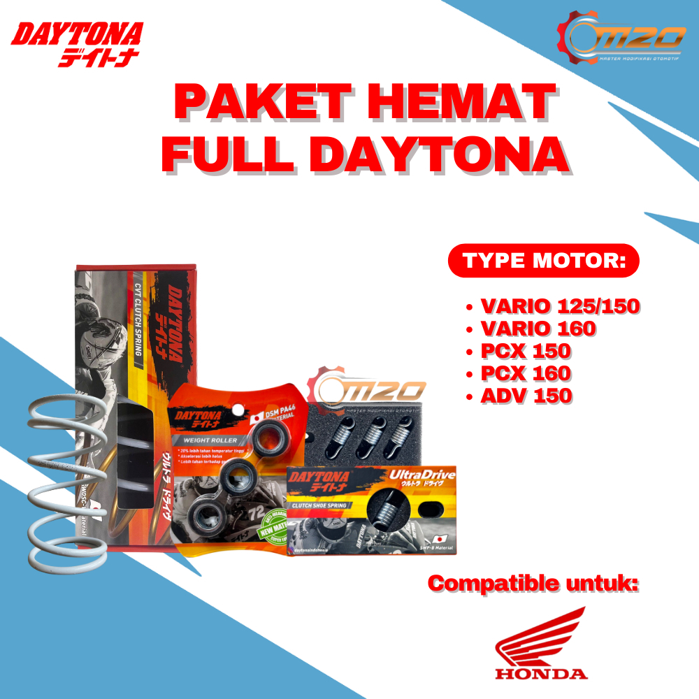 Paket Hemat Upgrade CVT Full Daytona Vario 125/150 Vario 160 PCX 150/160 ADV 150  (Per CVT Daytona, 