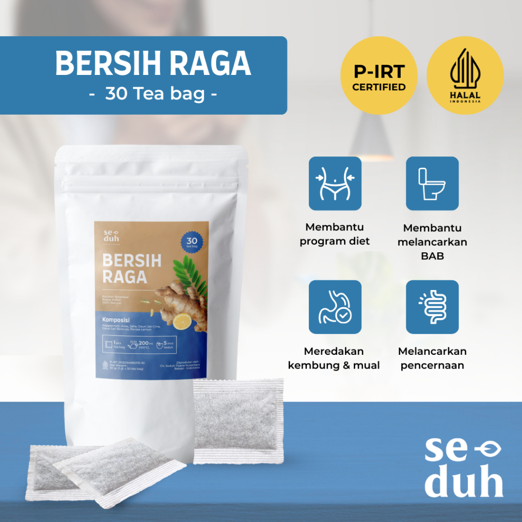 [SEDUH] Teh Herbal Bersih Raga Untuk Melancarkan Pencernaan | Peppermint, Adas, Jahe, Senna Leaf, Da