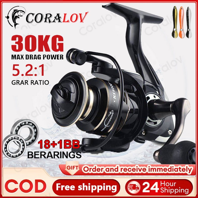 Hadiah - CORALOV Reel Pancing Metal NX2000-7000 Saltwater Reel Pancing Metal Body Handle Spool Reel 