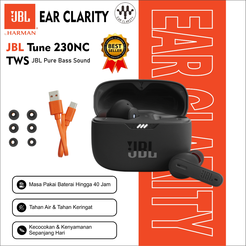 JBL Tune 230NC TWS – Earbuds Bluetooth – Earbuds Sport - Headset Olahraga
