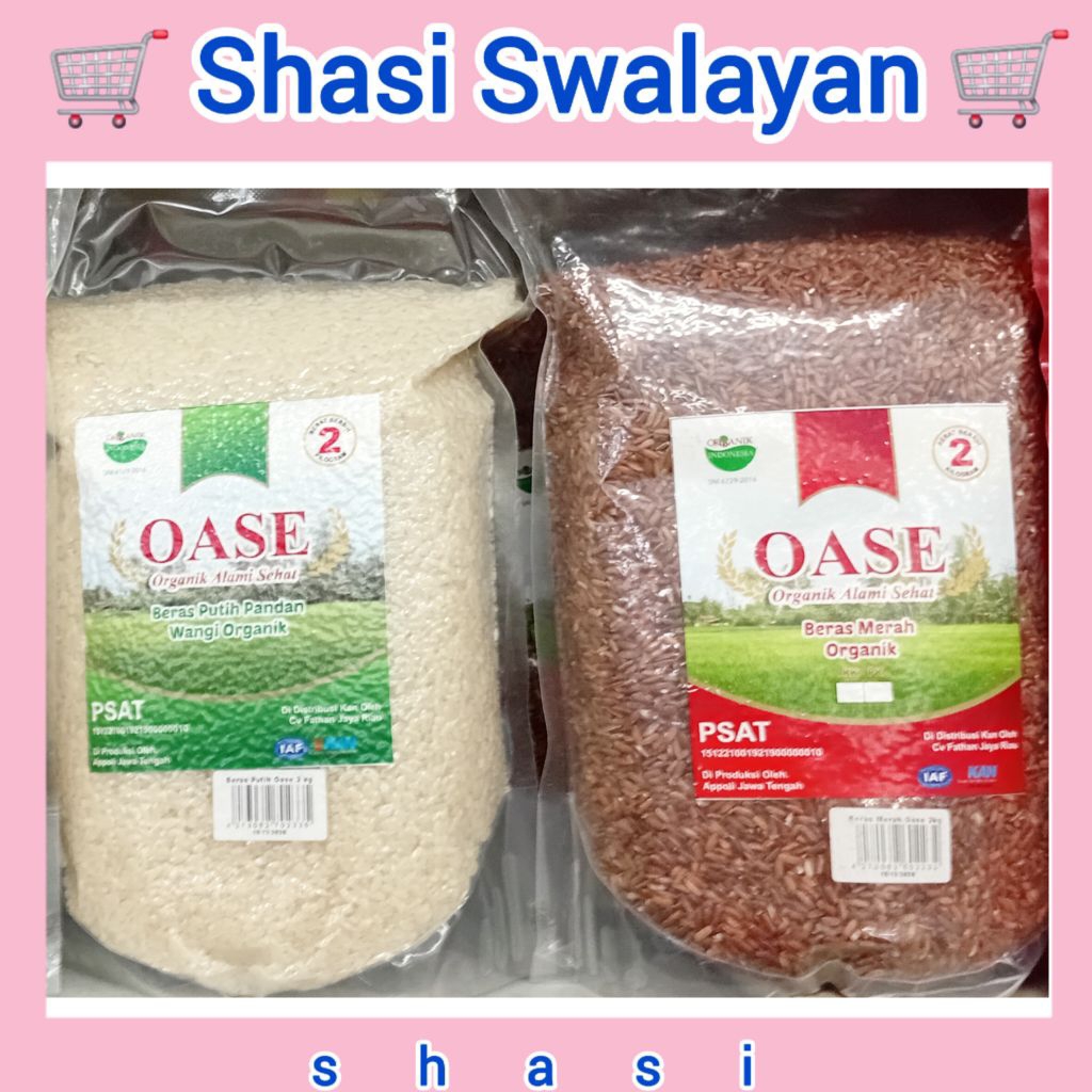 

OASE Beras Putih Pandan Wangi / Beras Merah Organik 2 Kg