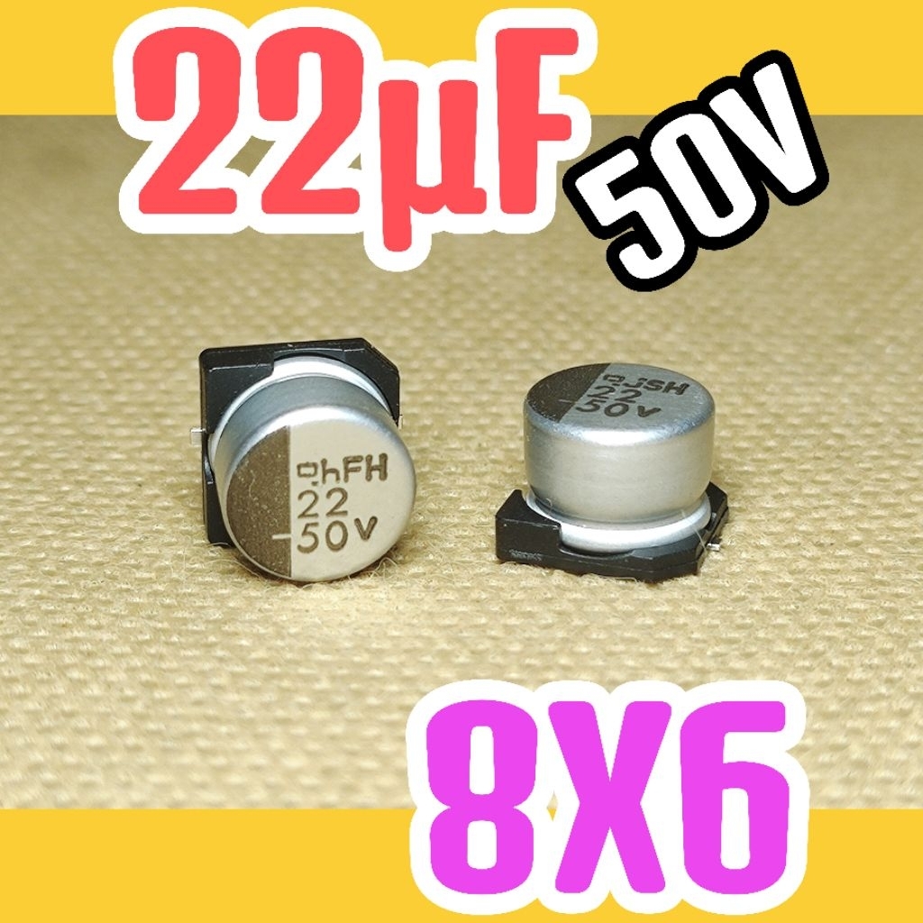 Solid kapasitor capasitor elko elco SMD 50v 22uf 50v 22 uf 50 v 50 volt 8x6 ORIGINAL