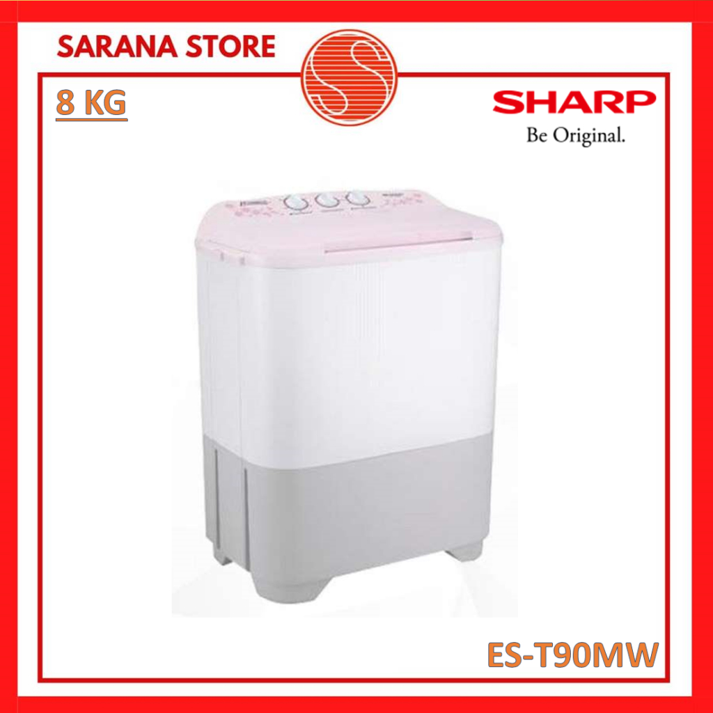 SHARP Mesin Cuci 2 Tabung 8 KG ES-T90MW EST90MW