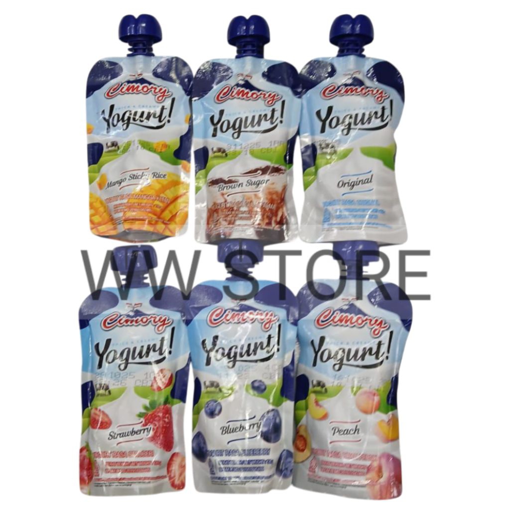 

Minuman yoghurt rasa buah stroberi bluberi persik asli mangga ketan gula palma halal MUI Cimory Thick & Creamy Yogurt ! Strawberry / Blueberry / Peach / Original / Brown Sugar / Mango Sticky Rice 120g