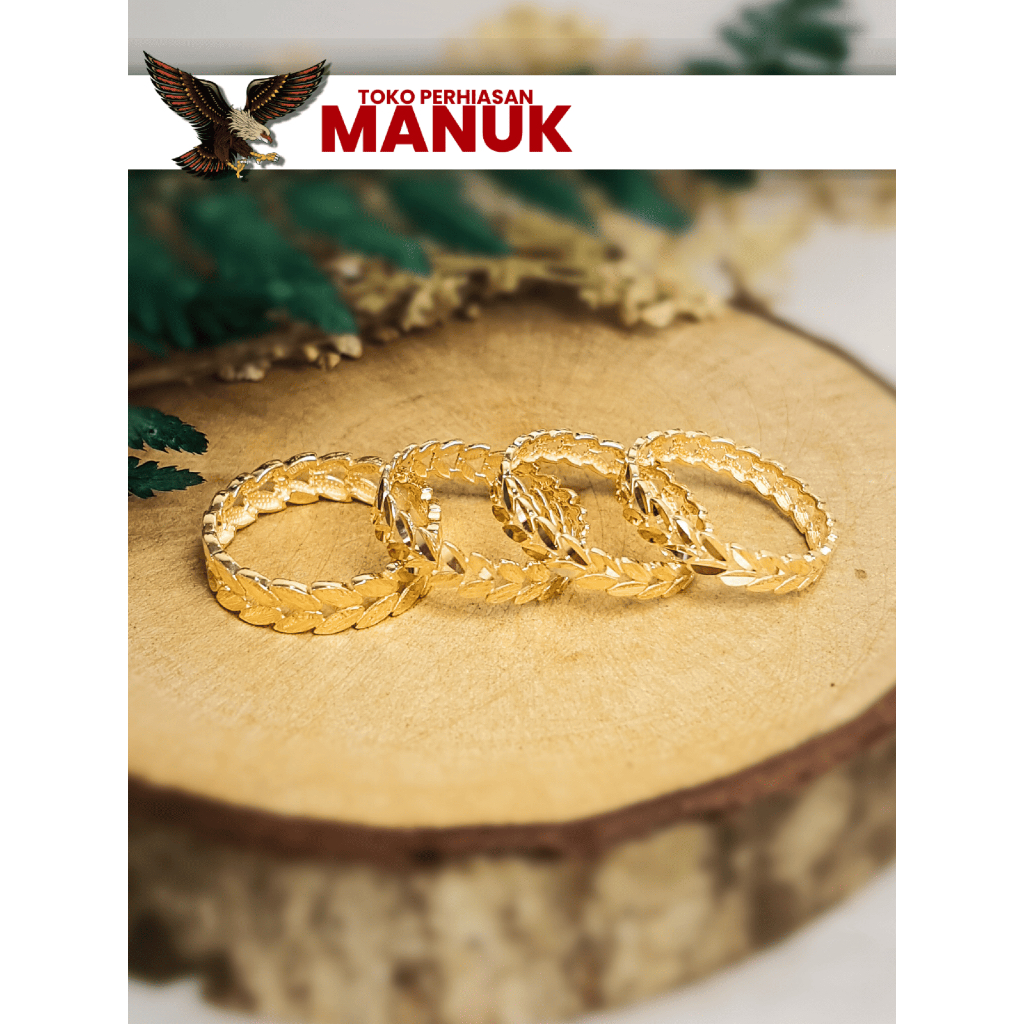 Cincin Emas Shimmer Leaf | Emas 8K/375 | 1-1,5gr | Cincin Emas