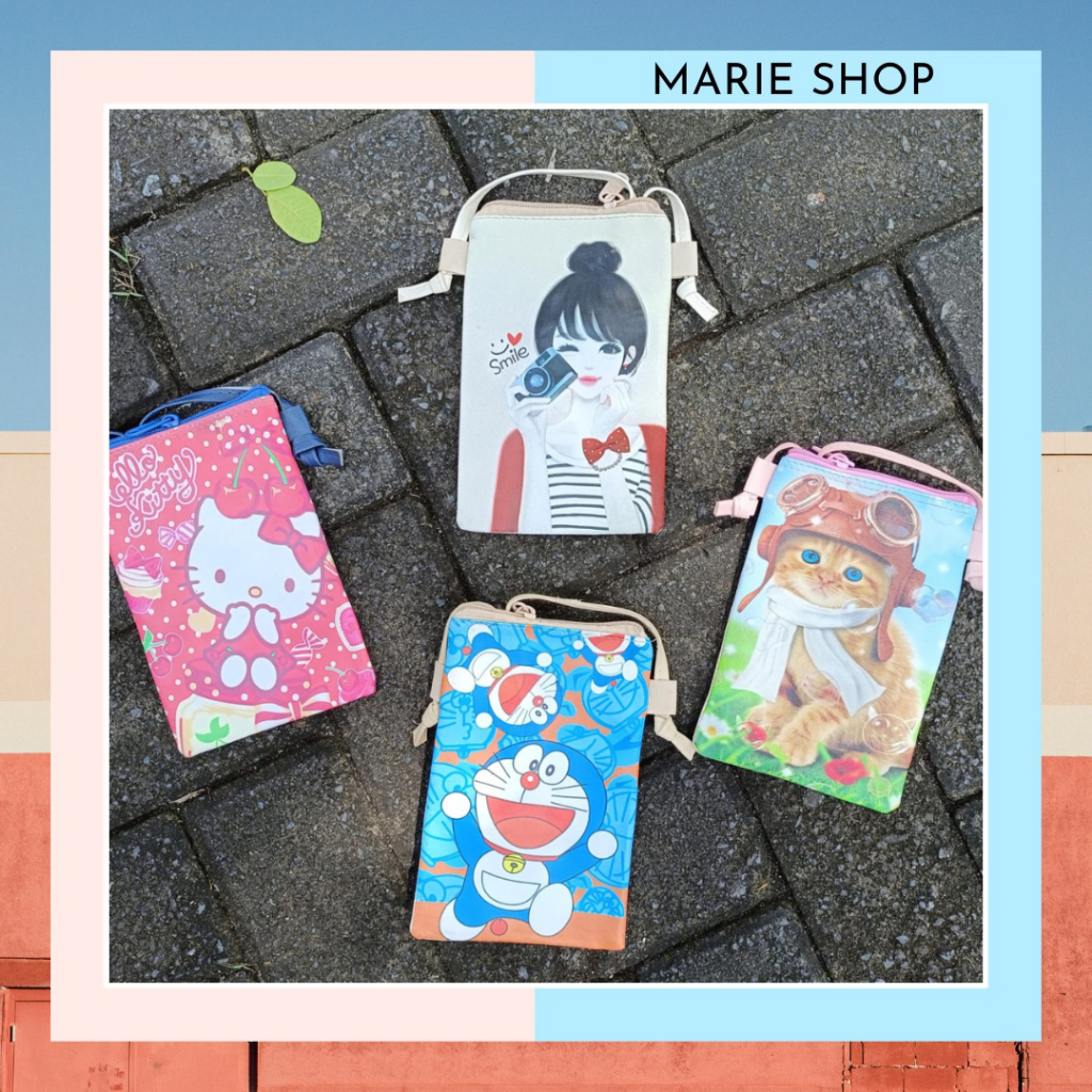 [ VERSI ] TAS LUCU PRINTING - TAS VERSI SLING PHONE HP TAS SLEMPANG PRINTING FASHION LUCU - DORAEMON