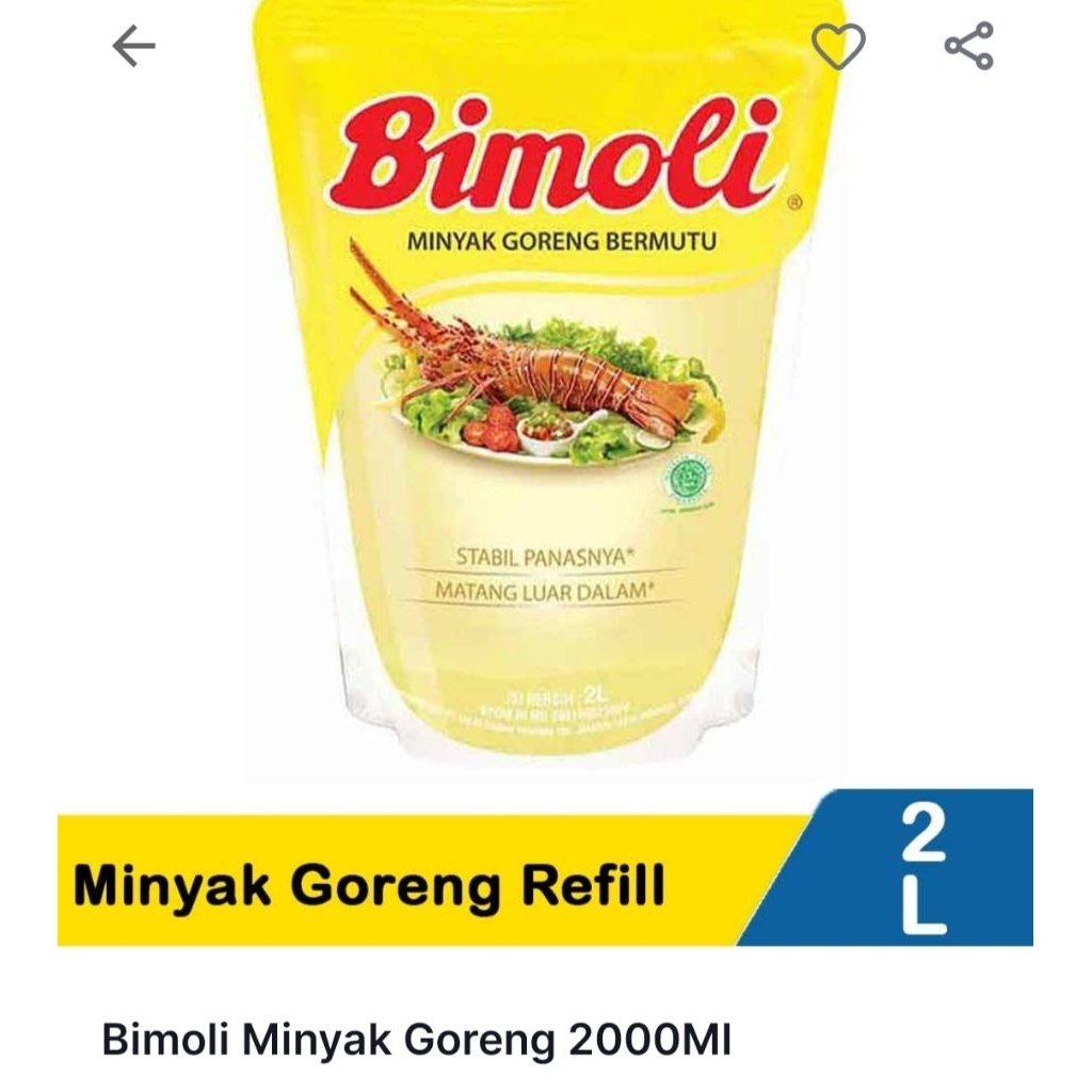 

(promo berlaku hanya sampai 30 Agustus 2025)Bimoli 2liter 1 karton isi 6 minyak