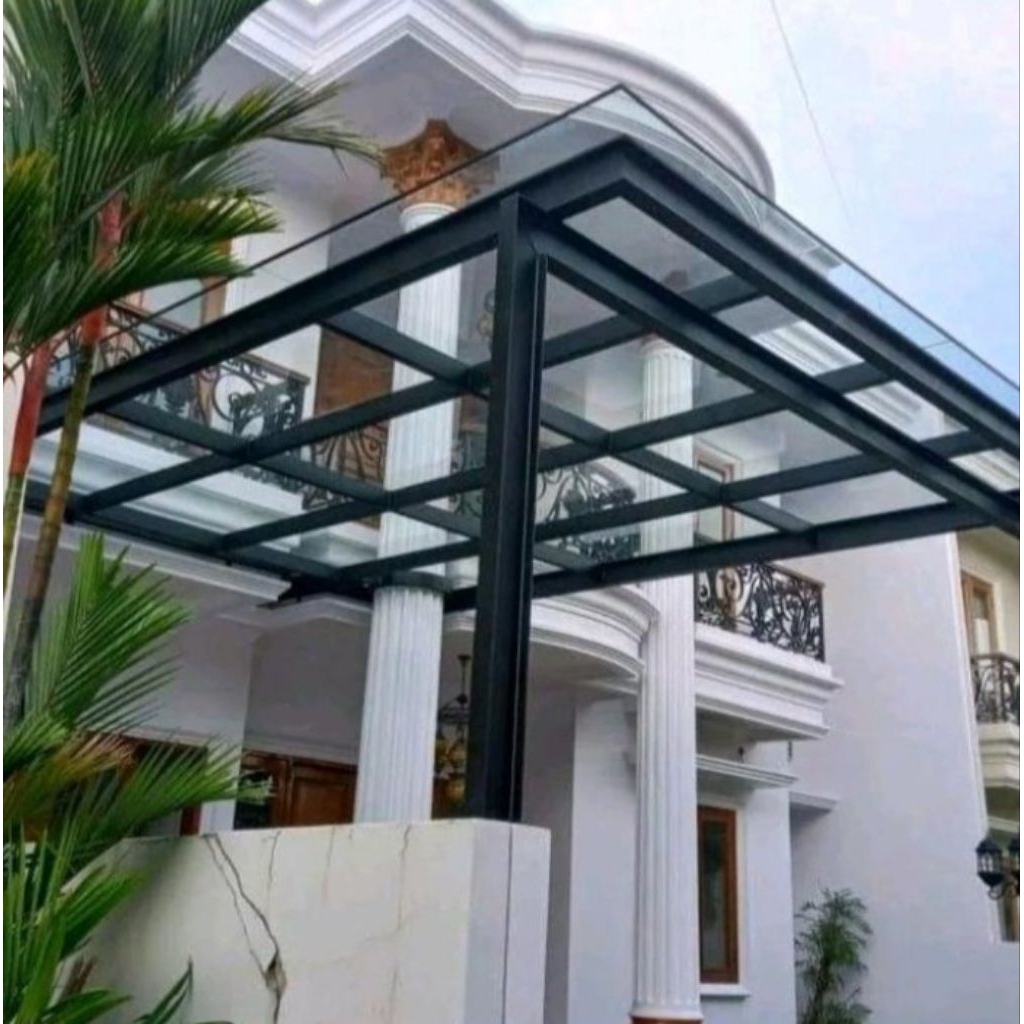 kanopi kaca tempered 8mm