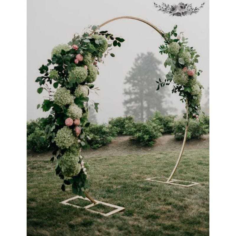 Dekorasi Wedding Besi Hollow Warna Gold/Tanpa Warna