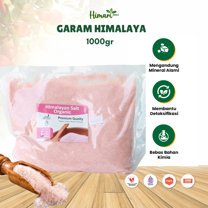 

Garam Himalaya Premium 1 Kg Original Organik Himalayan Pink Salt by Suur Lemoen
