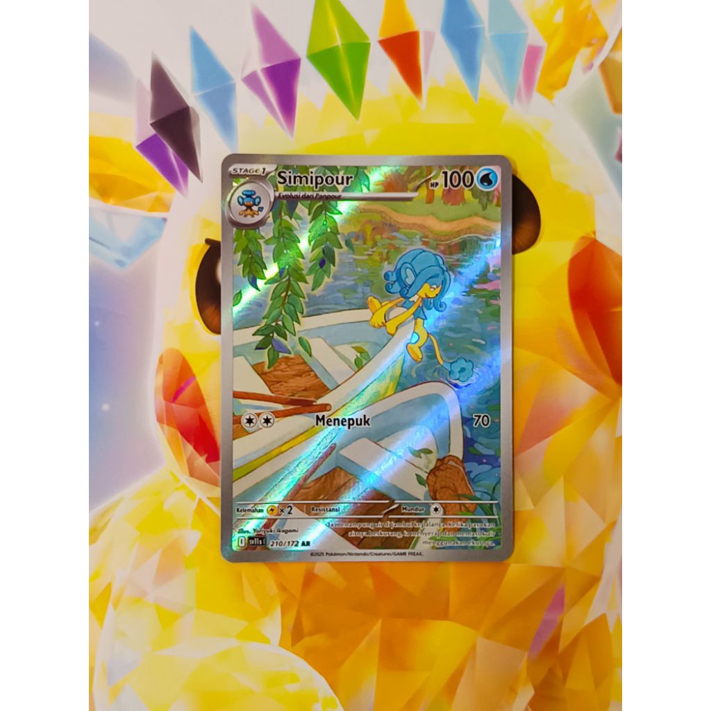 Kartu TCG Pokemon Simipour AR Set Hitam & Putih