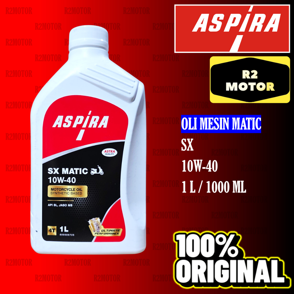 OLI MESIN MOTOR ASPIRA BY SHELL SX MATIC 10W-40 (1L) ADV PCX VARIO NMAX 150 160 ORIGINAL ASTRA
