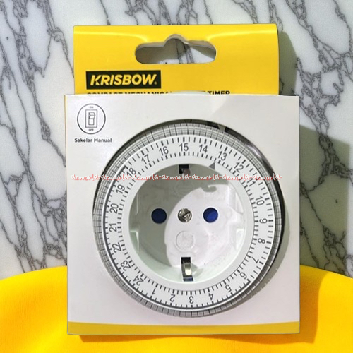 Krisbow Stop Kontak Timer Mekanik Setting Waktu Saklar Manual Colokan Dengan Mengontrol Penggunaan A
