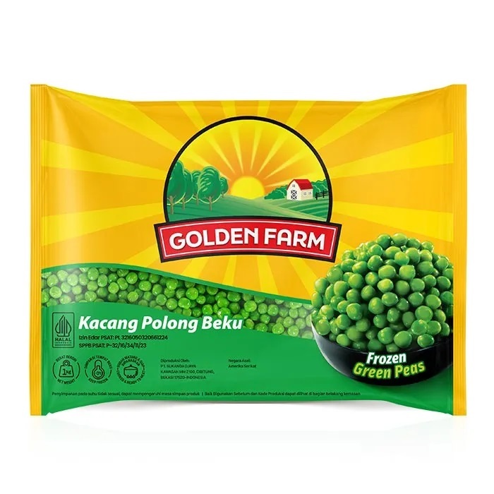 

Golden Farm Frozen Green Peas 1 Kg - Kacang Polong Beku 1Kg (KHUSUS KURIR INSTANT)