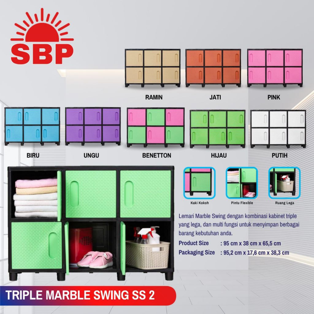 LEMARI TRIPLE MARBLE SWING SS 2
