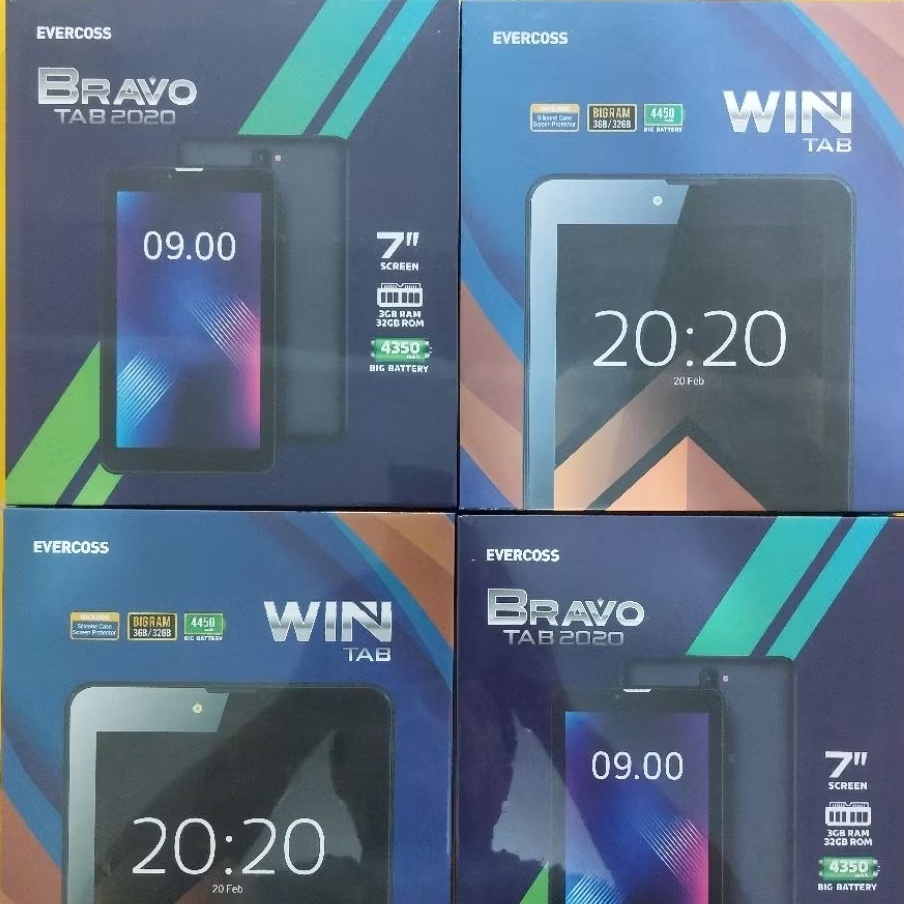 Evercoss Tablet Win Tab U70B dan Bravo Tab X7 3/32Gb Tablet 7inch 4G Garansi Resmi