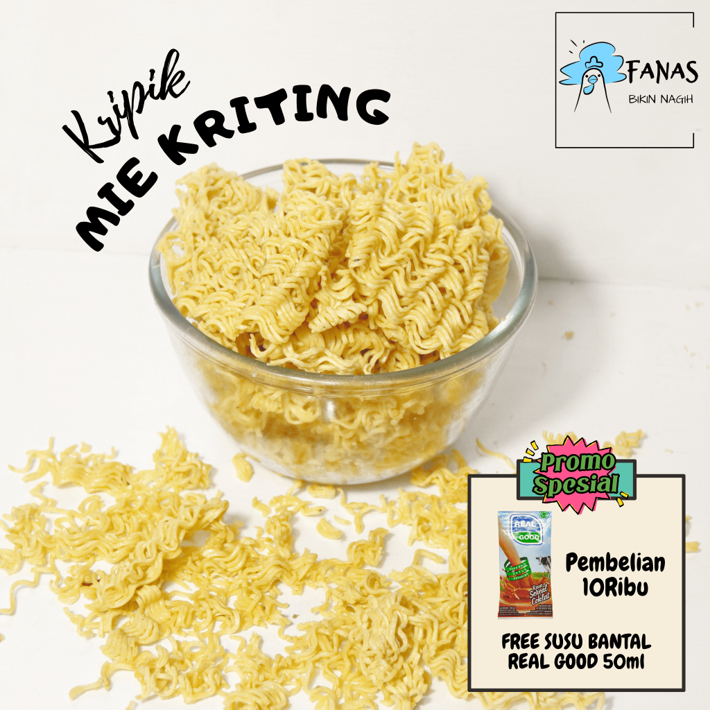 

Kripik Mie Kriting 100gr Rasa & Ori | Jajan Mie Kriting | Keripik Mie Keriting | Snack Mie Kriting | Jajan Jadul | Snack SD | Fanas Snack
