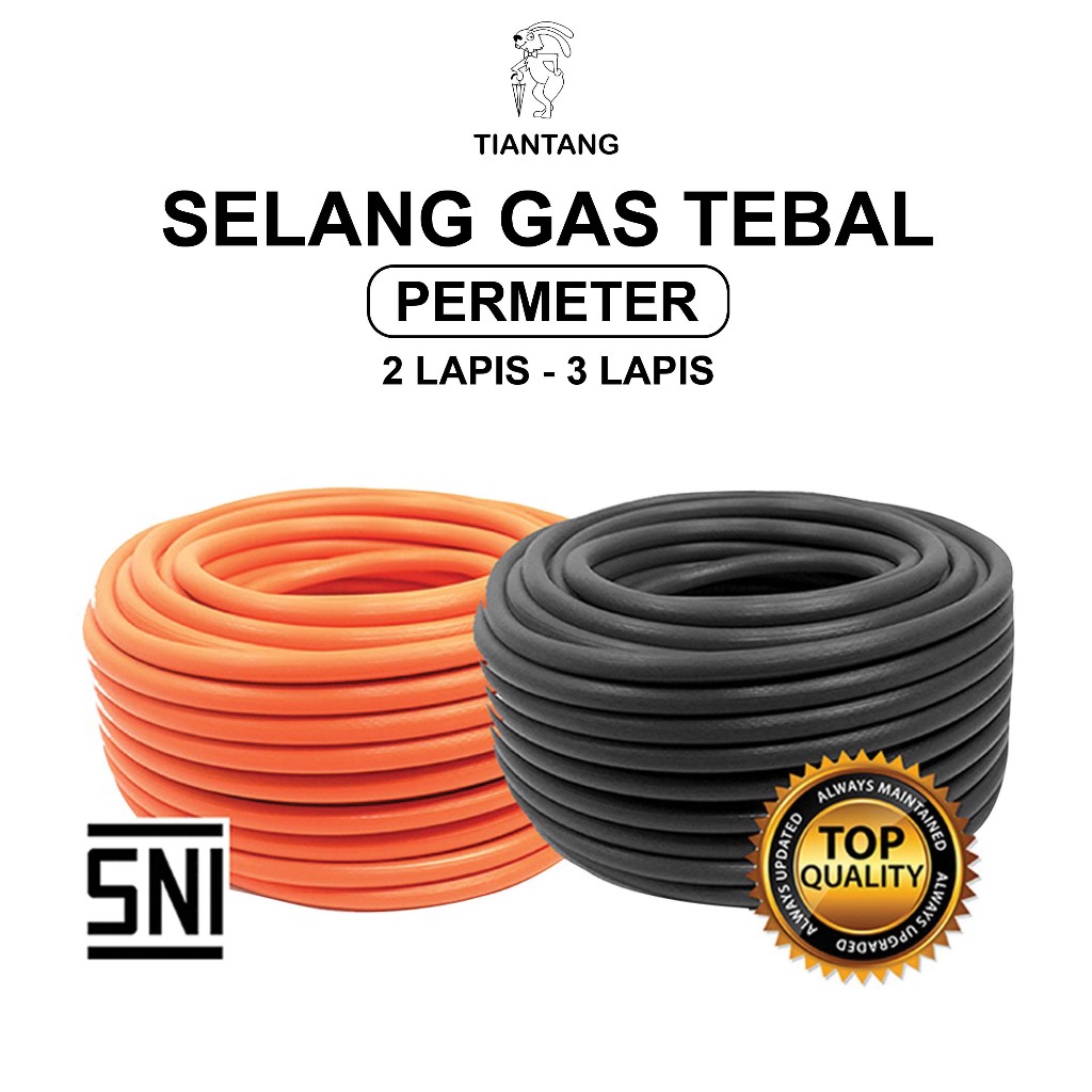 TIANTANG  Selang Gas 2 Lapis Dan 3 Lapis Permeter Tebal Selang Gas Regulator SNI Selang Kompor Gas A
