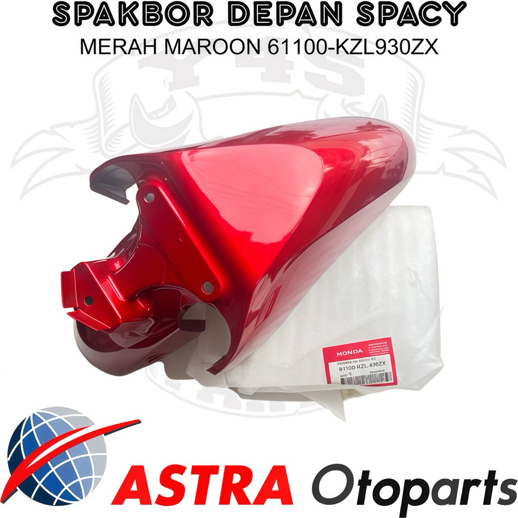 SPAKBOR SLEBOR DEPAN HONDA SPACY MERAH MAROON ORIGINAL 61100-KZL-930ZX