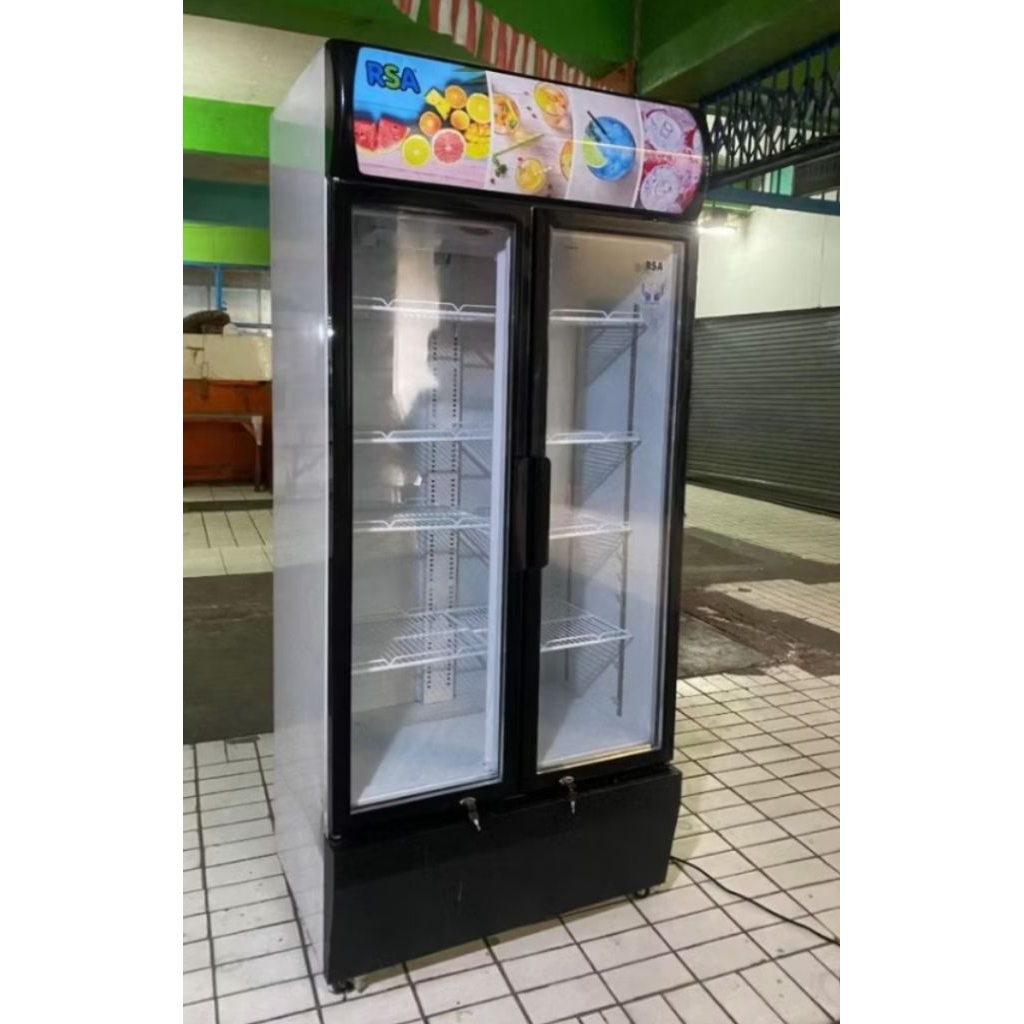 showcase display cooler 2 pintu rsa topaz 600 kulkas minuman 568 liter freezer lemari es frizer jamb
