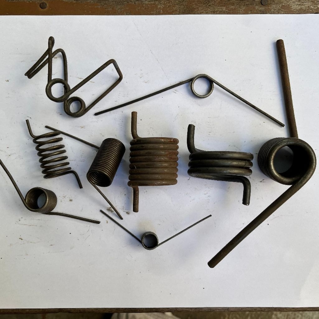 Pegas / Spring / Per Jepit Torsi Tarik Tekan Kawat Baja bisa Custom Model & Ukuran Kawat 0,1 mm - 4 