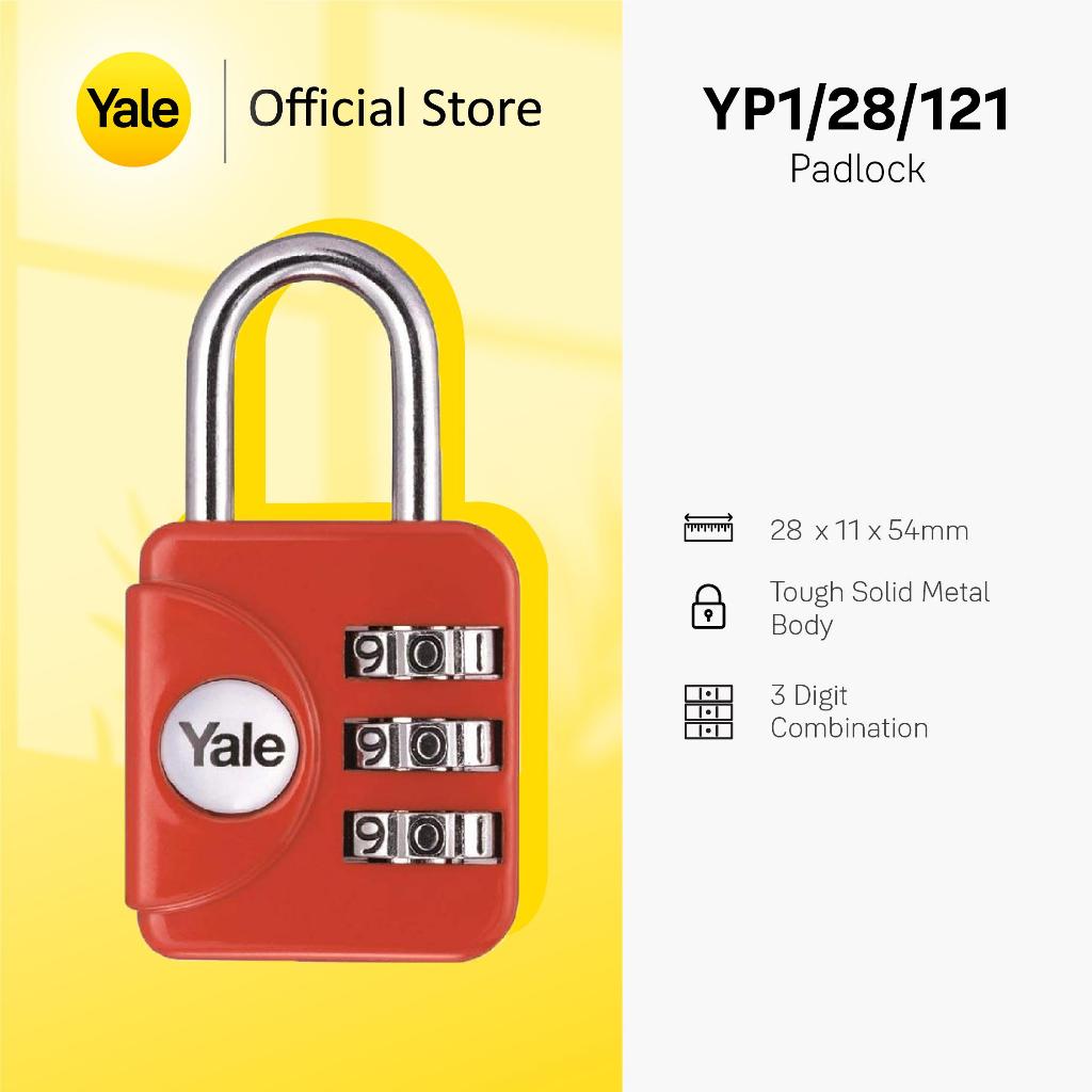 YALE - Gembok Travel YP1/28/121/1R Merah 28 MM 3 Code Lock