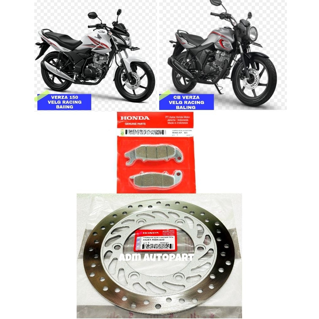 Piringan cakram depan KEH + Kampas rem Depan KYE Verza 150 velg Racing baling CB Verza Velg Racing