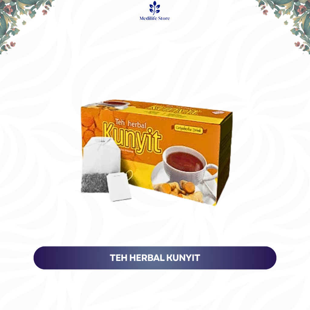 

TEH HERBAL KUNYIT – minuman kunyit celup Griya Herba | untuk perut kembung & asam lambung | obat maag tradisional | isi 20 | BPOM & halal