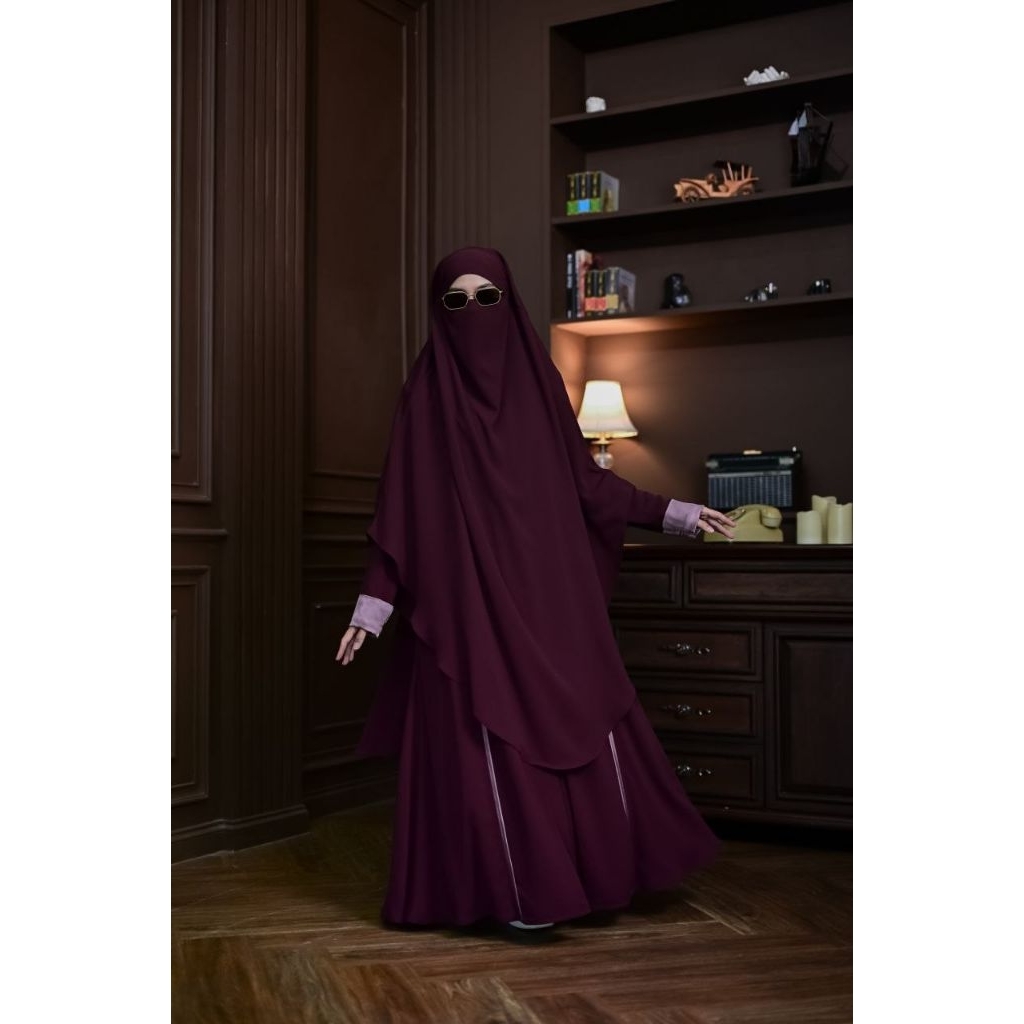Abaya Blazer Set Basic Oval [RICH PLUM] AL ARABIAN BUTIK
