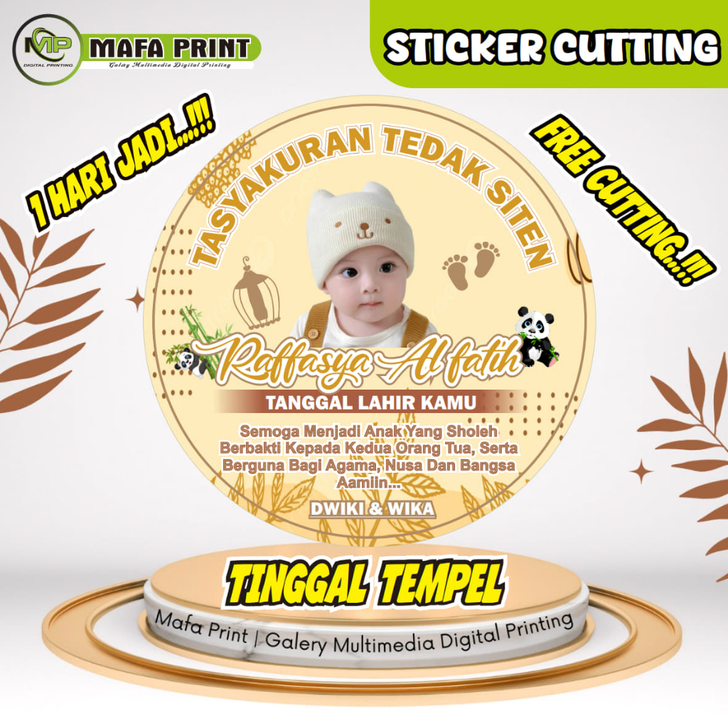 

STICKER DUNDUNAN STICKER TEDAK SITEN CEWEK & COWOK CREAM (1 HARI BISA JADI)