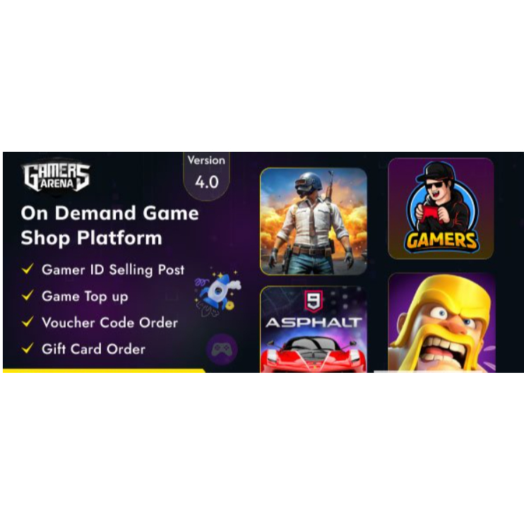 Source Code Aplikasi Gamers Arena v4.0 - Platform Toko Game DigitaI & Top Up Voucher