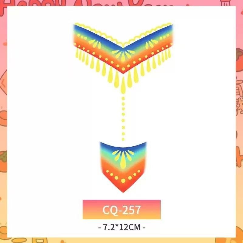 Tato tangan warna-warni. Tato temporer. Tinta herbal. Tahan tujuh hari.