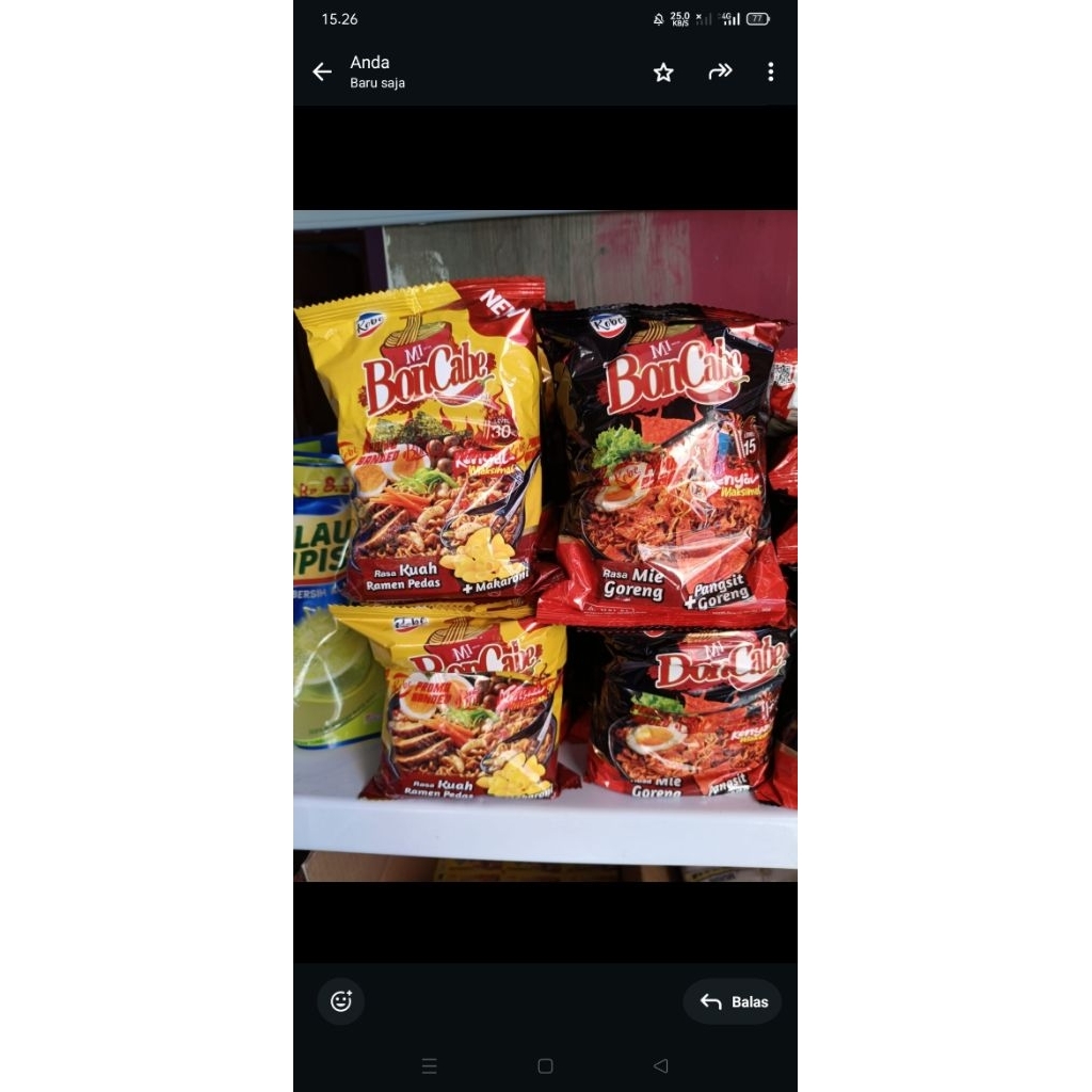 

Mie Bon Cabe sepaket isi 3 pcs