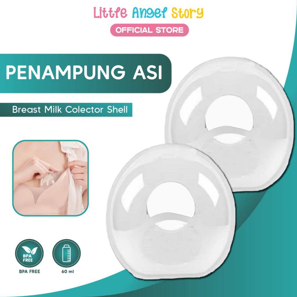 LITTLE ANGEL Wadah Penampung Tetesan ASI Silikon Breast Milk Collection Shell Breast Pad Susu Ibu Me