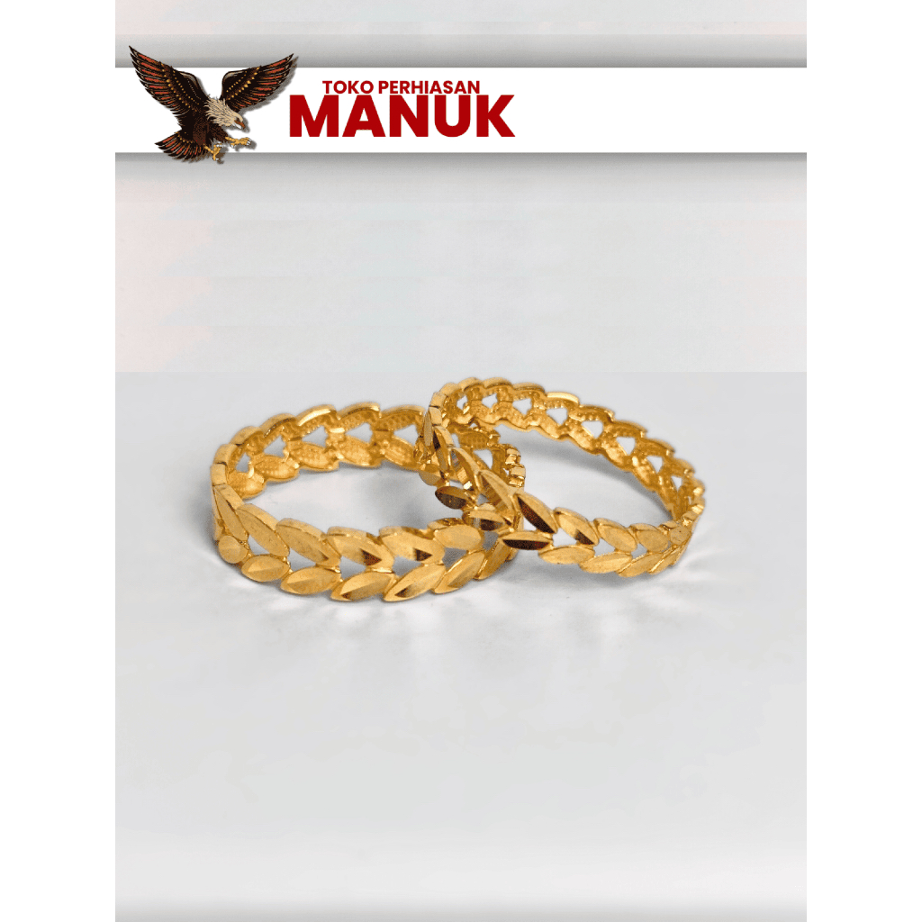 Cincin Emas Shimmer Leaf | Emas 6K/300 | 1-1,5gr | Cincin Emas