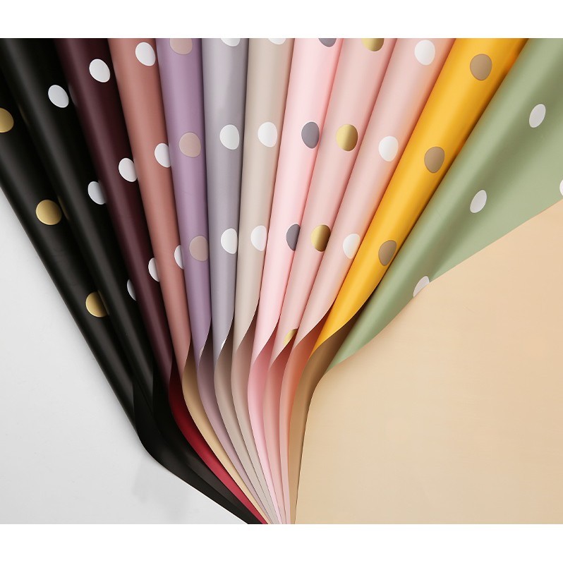 

20 LEMBAR Kertas Buket Bunga Flower Wrapping Motif Polkadot Paper Florist Waterproof KB11