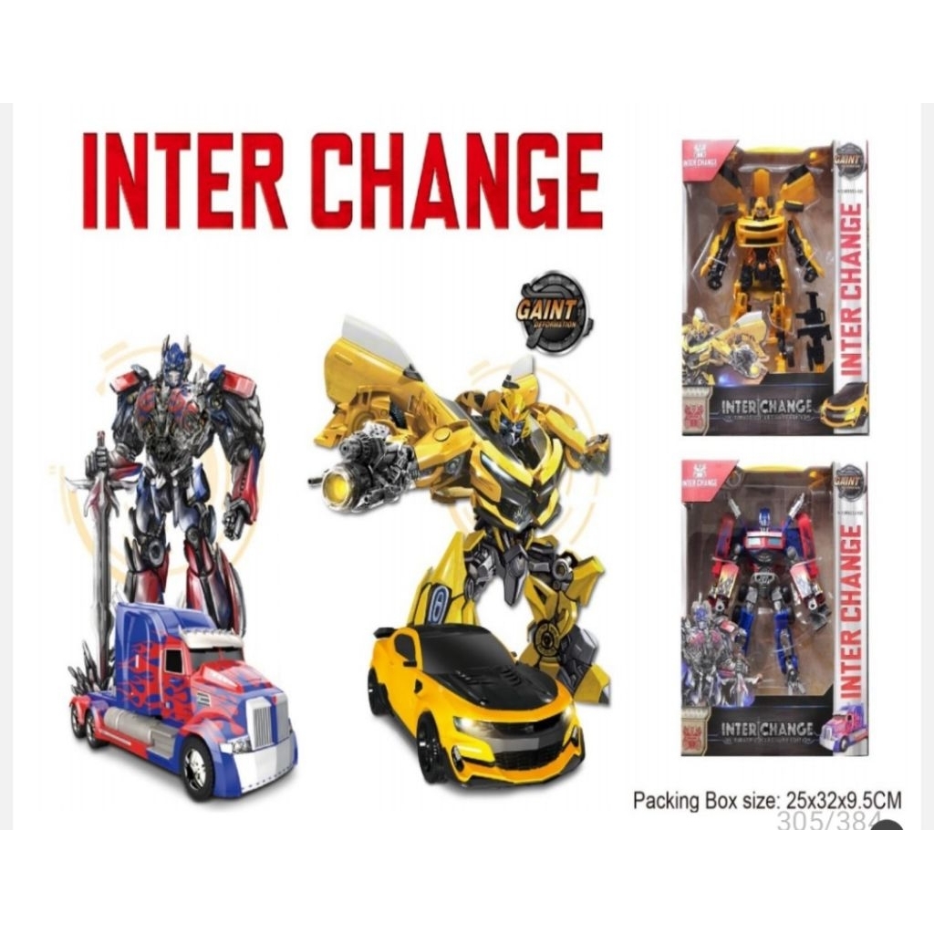 mainan anak mobil robot transfrom inter change