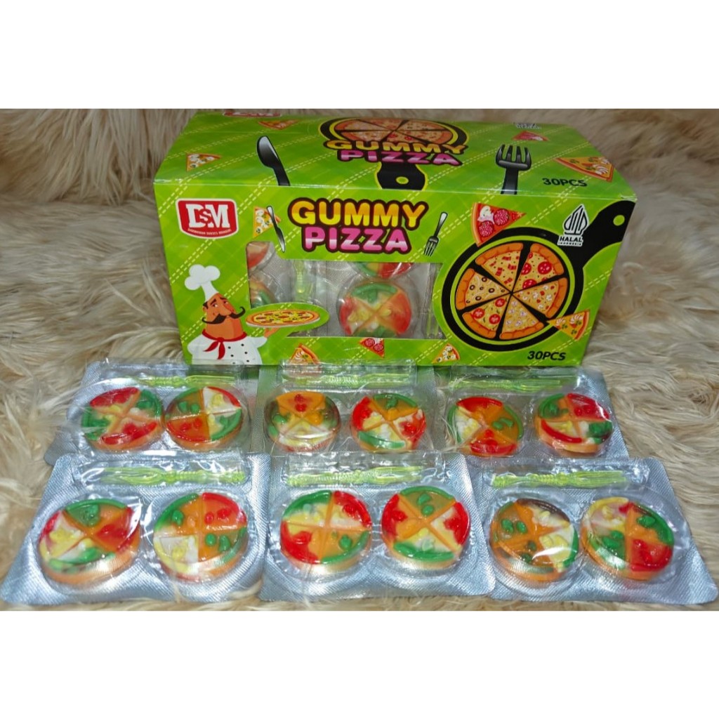 

DSM PERMEN GUMMY PIZZA, 30 PCS