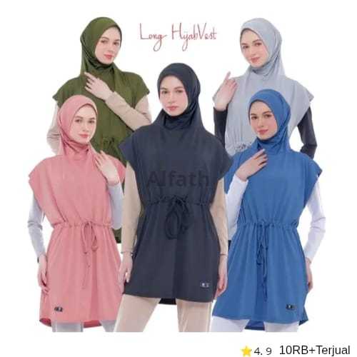 Hijab Rompi Instant Muslim Tunik Vest Olahraga Wanita Terbaru Sport Kekinian