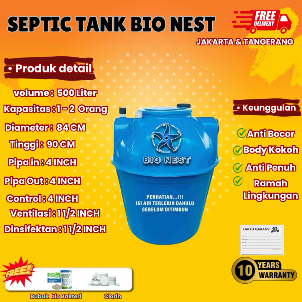 Septictank Bio Nest kapasitas 500 Liter Biofill , Biotech , BioNest , BioTree