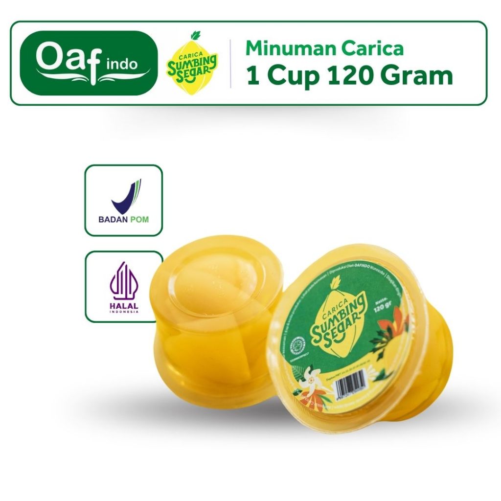 

Sumbing Segar Ukuran 1 Cup 120 Gram Minuman Buah Carica Khas Dieng