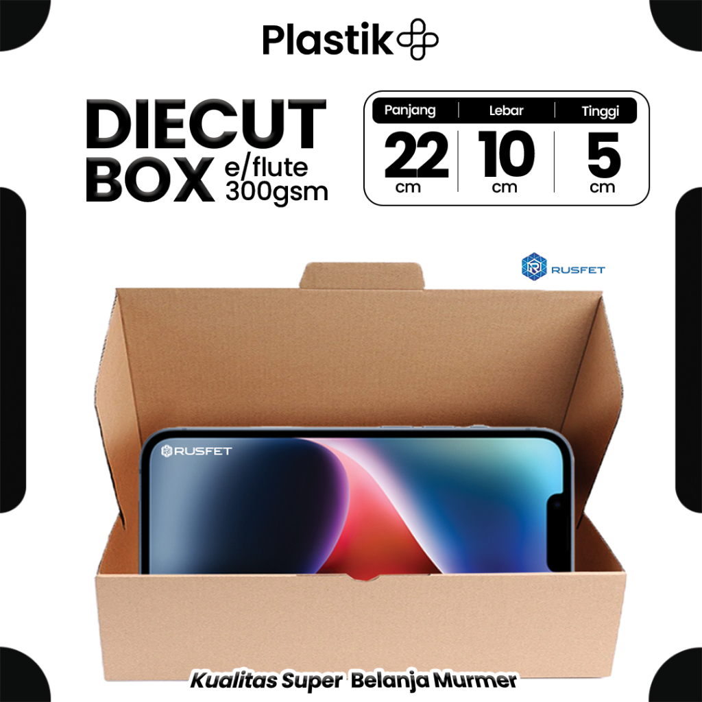 

DieCut Box Kardus Packing 22 X 10 X 5CM Rusfet Kotak Box Hampers Cardboard Dus Polos Harga Ecer