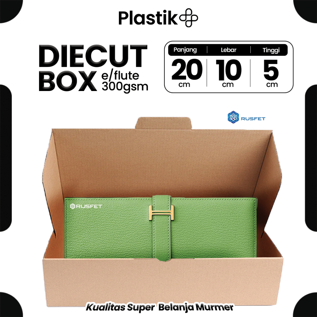 

DieCut Box Kardus Packing 20 X 10 X 5CM Rusfet Kotak Box Hampers Cardboard Dus Polos Harga Ecer