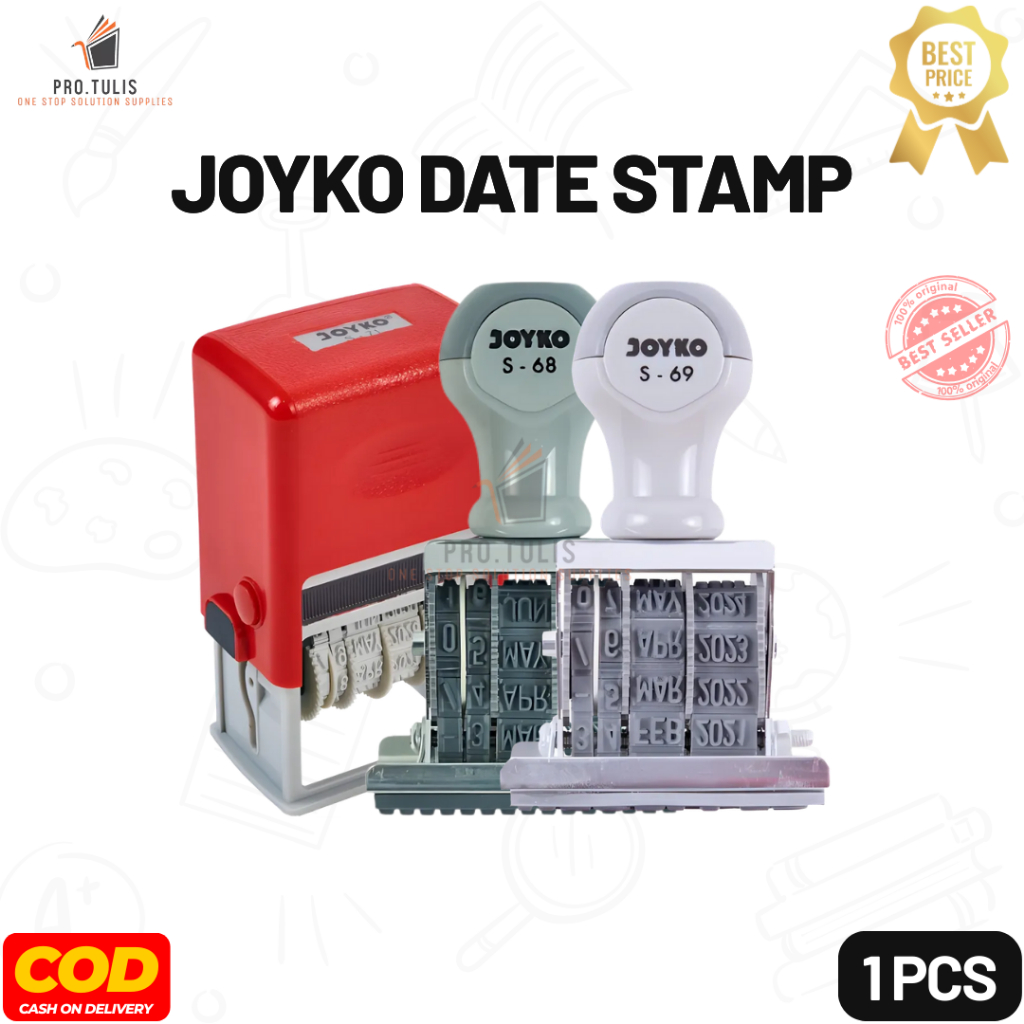 

(1 Pcs) Joyko Date Stamp S-68 / S-69 / S-71 Stempel Tanggal Otomatis Kantor. ProTulis