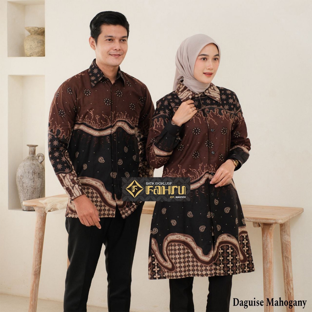 FAHRUBATIK - Motif DAGUISE - Batik Model Tunik KD OP blus  Kemeja Hem  - Batik Nyaman Pria Wanita Co