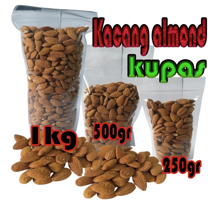 

kacang almond kupas 1kg - 500gr - 250gr