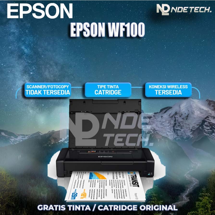 Printer Epson WF100 - Free Tinta Original