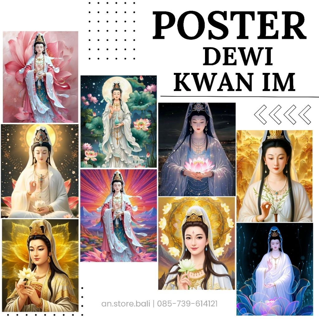 Poster Dewi Kwan Im / Poster Dewi Rejeki /Poster Keberuntungan/Ukuran A3+