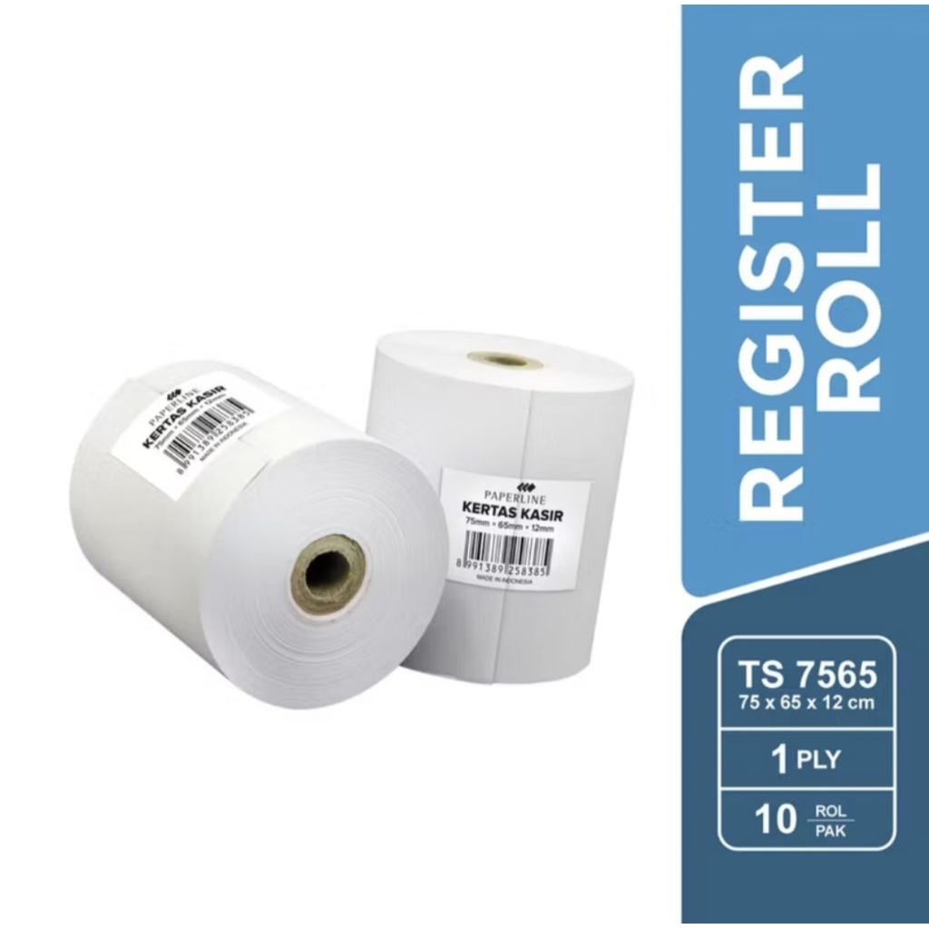 

Kertas Struk kasir HVS / Kertas thermal hvs paper roll paperline 75x65 per10roll